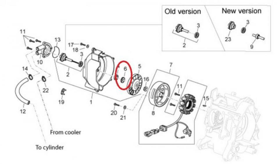 Roulement ou joint spi moteur origine pour scooter Piaggio 125 Beverly 825529 Neuf