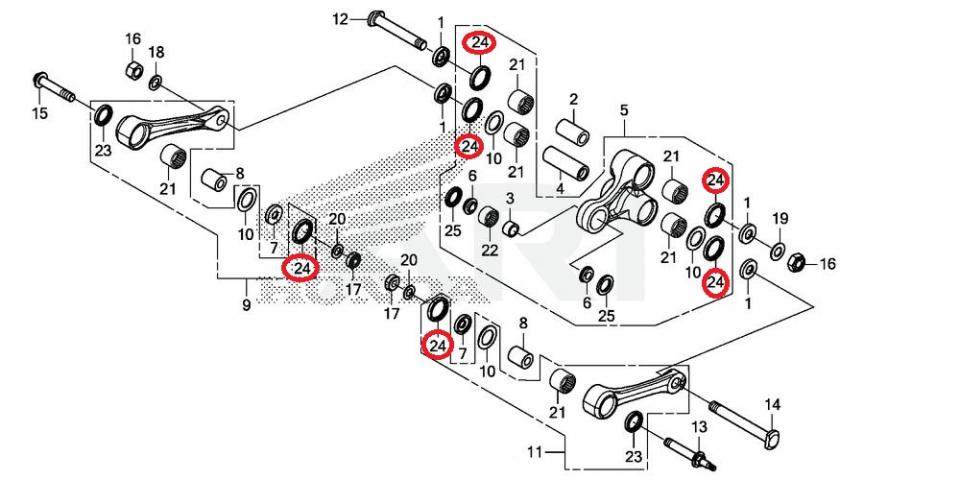 Joint moteur origine pour Moto Honda 450 CRF R 2002 à 2017 91262-KZ3-731 Neuf