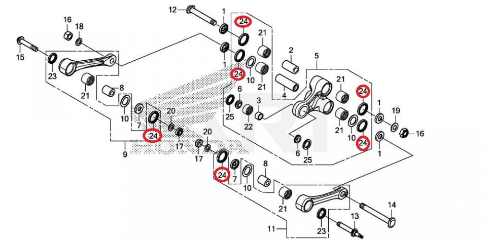 Joint moteur origine pour moto Honda 450 CRF R 2002-2017 91262-KZ3-731 Neuf