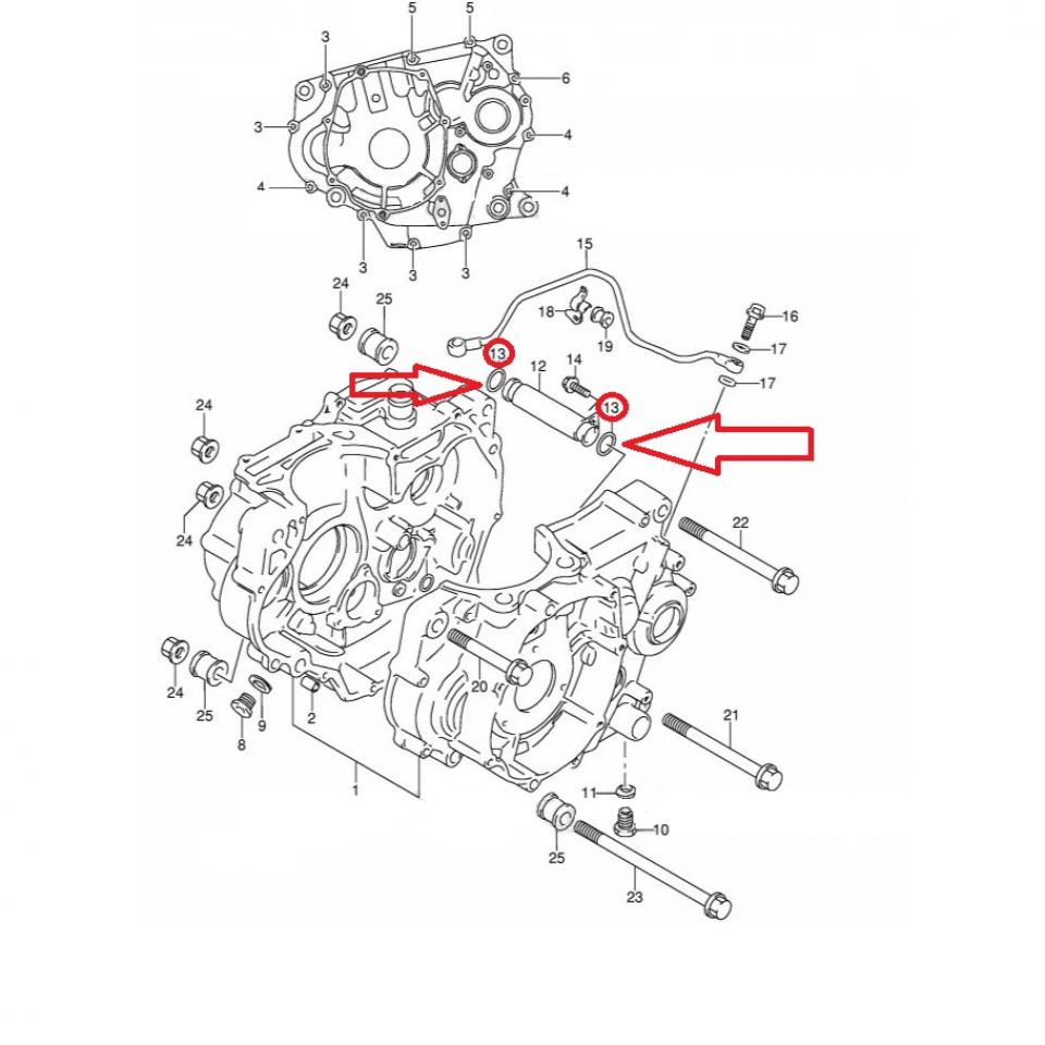 Joint moteur origine pour moto Suzuki 350 DR 1990 à 1994 09280-16005-000 Neuf
