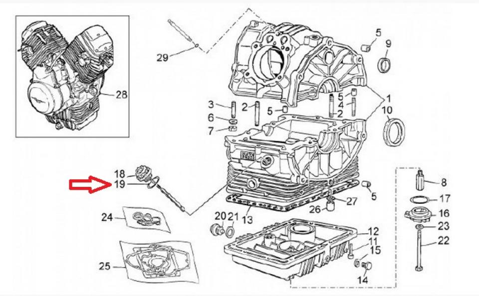 Joint torique bouchon huile pour moto Moto Guzzi 750 Breva 2003-2009 GU90706281