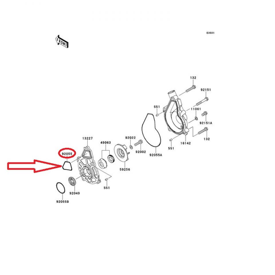 Joint torique interne pompe eau pour moto Kawasaki 650 Ninja R 92055-0082 Neuf