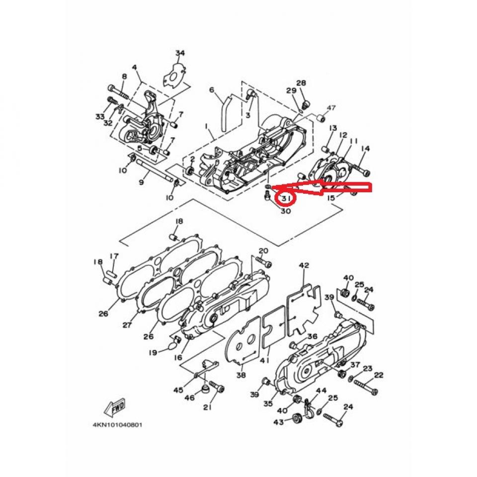 Joint cuivre 8x25x2mm pour scooter Yamaha 50 BWS 1990 90430-08206-00 Neuf