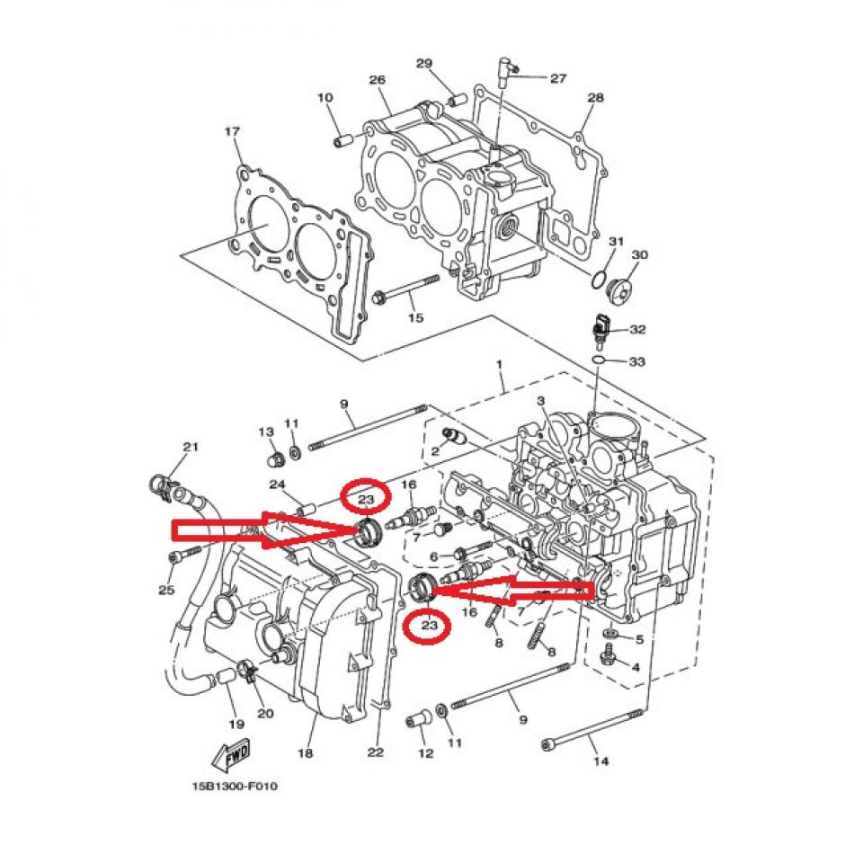 Joint de puits de bougie pour maxi scooter Yamaha 530 Xp T-Max 5GJ-11195 Neuf
