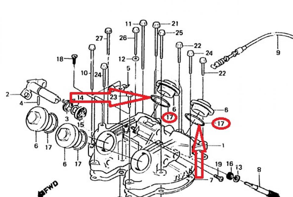 Joint bouchon culasse pour moto Honda XR 350 R 1983 à 1985 91352-KF0-003 Neuf