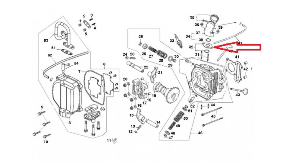 Joint moteur P2R pour Scooter Baotian 50 Bt49Qt 4T 2006 à 2020 Neuf