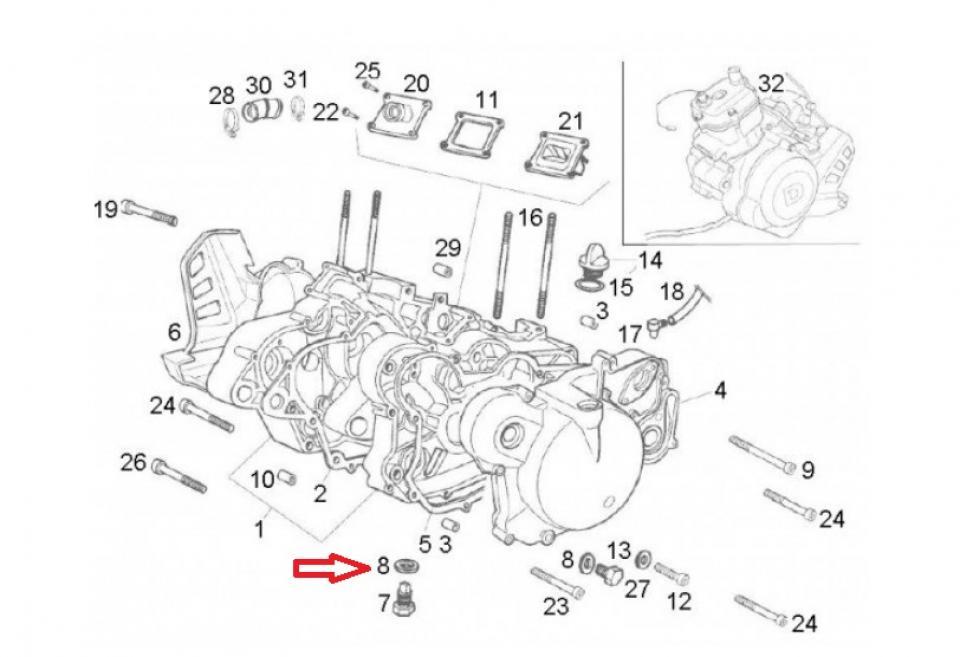 Joint moteur origine pour moto Aprilia 50 RX 2006-2012 Neuf