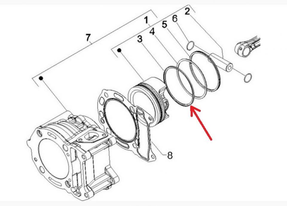 Segment de piston origine pour Scooter Piaggio 125 Beverly 2002 à 2015 485779 Neuf