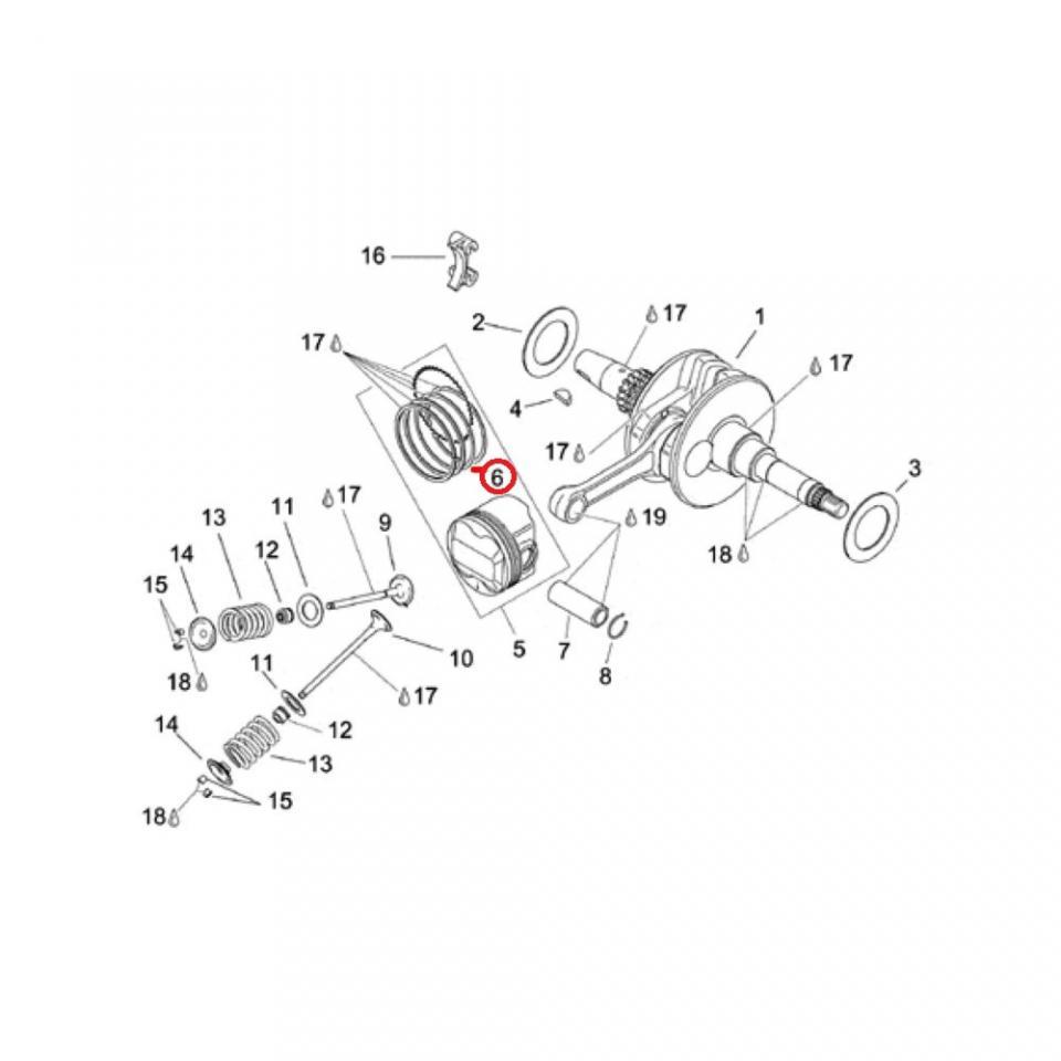 Segment de piston origine pour scooter Aprilia 125 Leonardo ST 2001 à 2005 Neuf