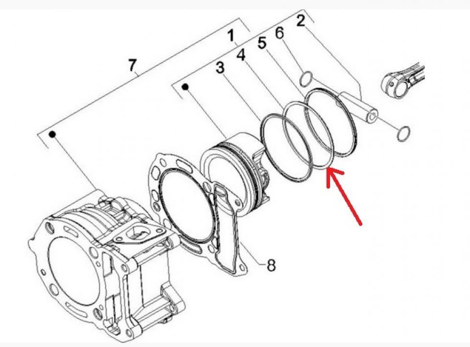 Segment de piston pour scooter Aprilia 125 Mojito 1999 - 2007 485914 Neuf