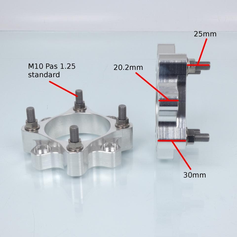Moyeu élargisseur de voie + 30mm ART pour quad Yamaha 350 Wolverine 1996 à 2007