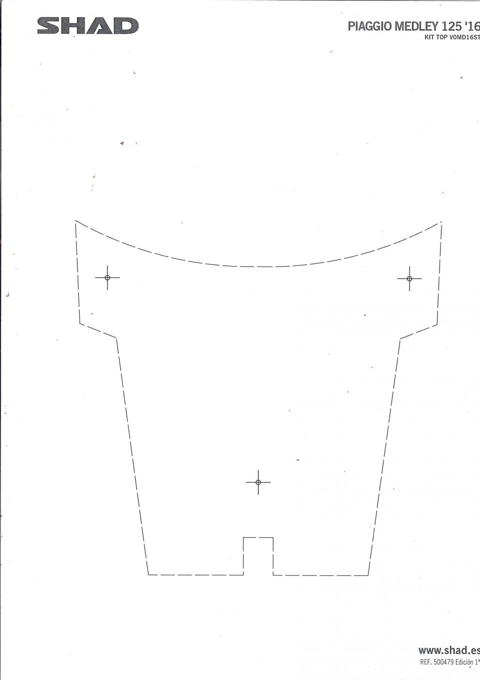 Kit TOP MASTER Support de top case Shad pour scooter Piaggio 125 Medley V0MD16ST