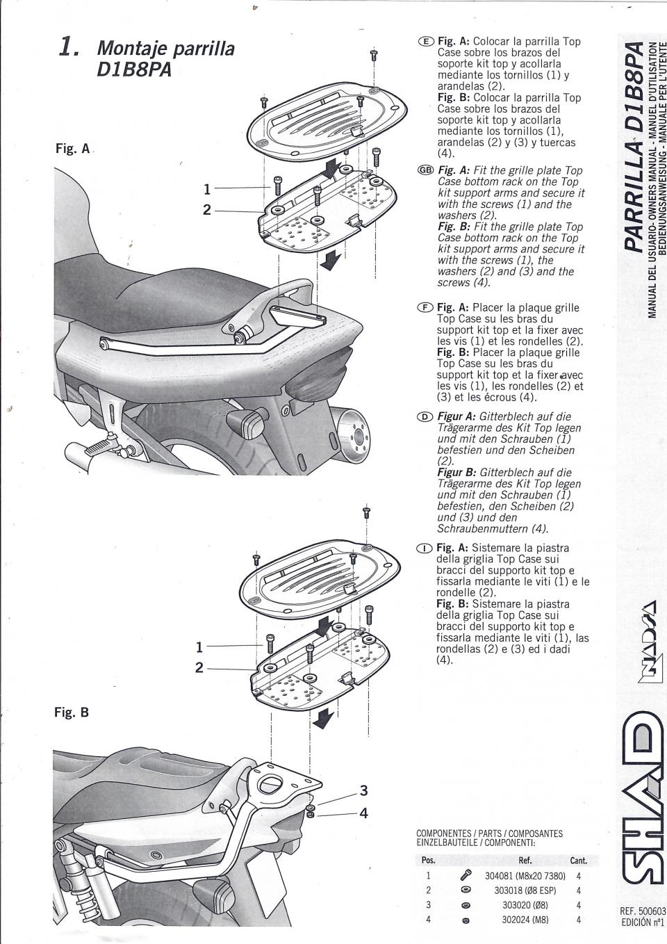 Kit TOP MASTER Support de top case Shad pour moto Kawasaki 650 Er6-N K0ER69ST