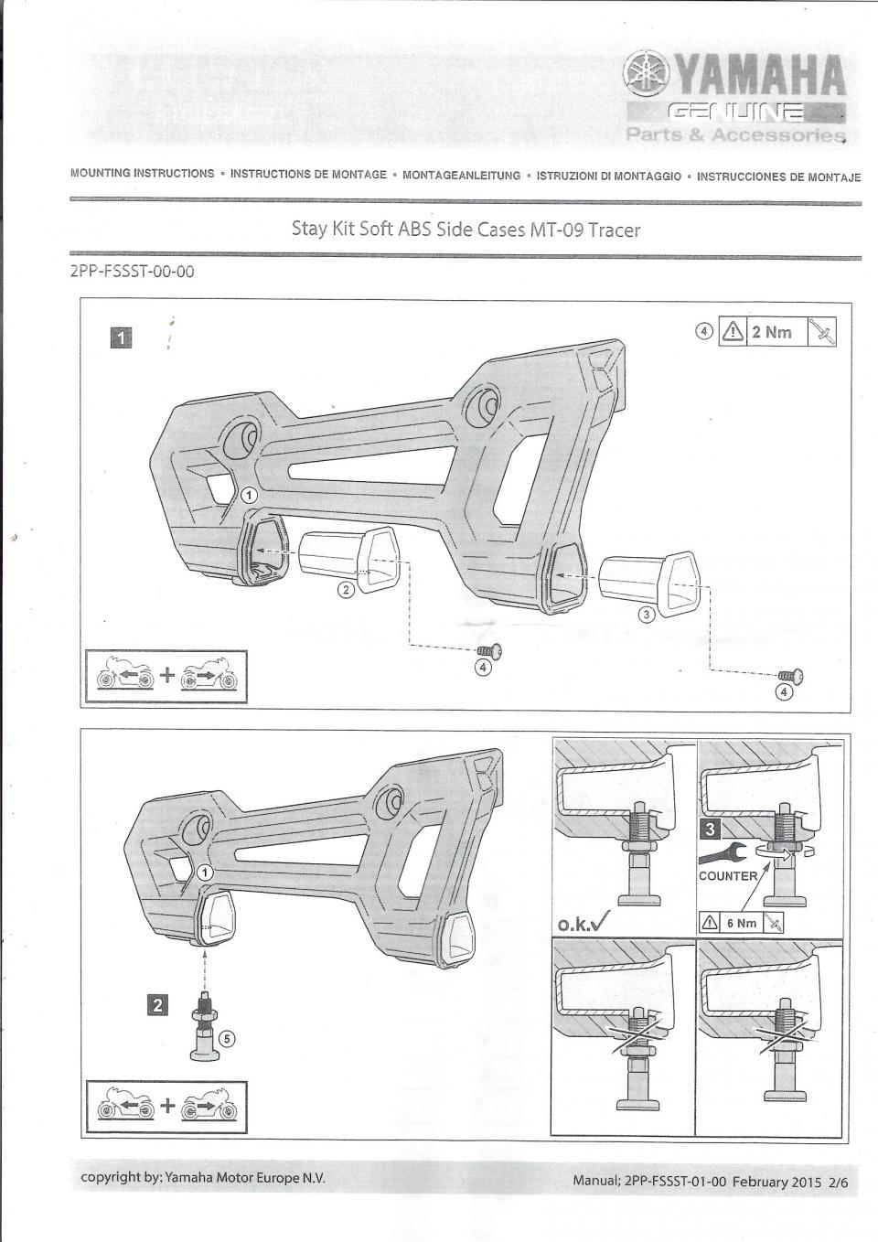 Kit Support de valises semi-rigide pour moto Yamaha 900 Tracer 2PP-FSSST-00