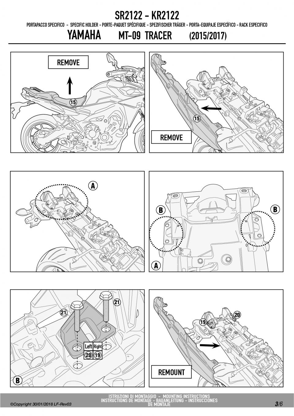 Support top case GIVI MONOKEY MONOLOCK pour moto Yamaha 900 Mt-09 Tracer SR2122