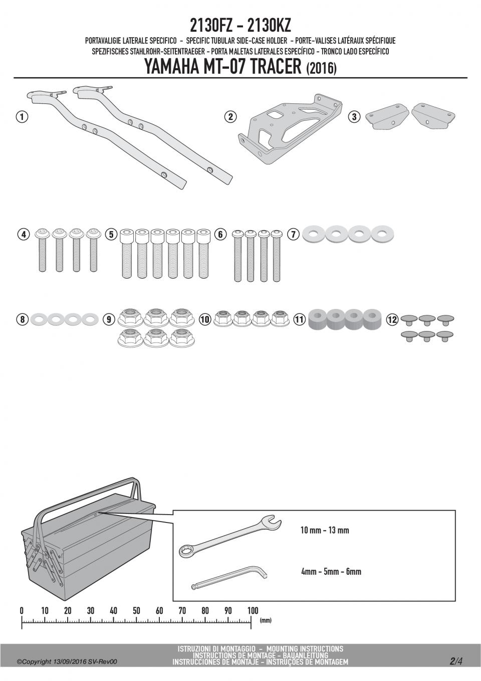 Support top case GIVI MONOKEY MONOLOCK pour moto Yamaha 700 Tracer 2130FZ