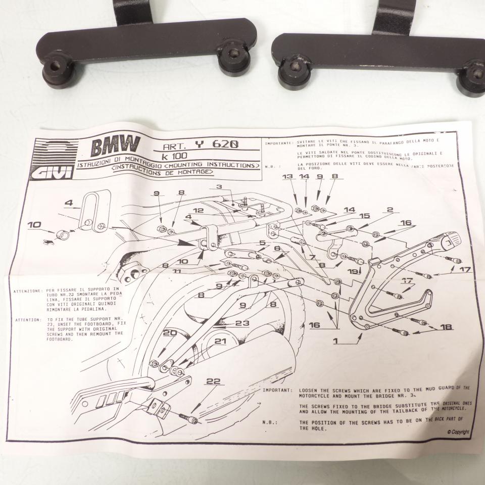 Support de valises latérales GIVI pour moto BMW 1000 K 100 1984 à 1988 Y 620