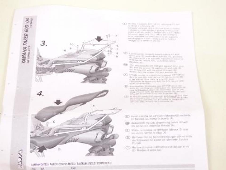 Support de top case Shad pour Moto Yamaha 600 Fz6 Fazer N/S 2004 à 2012 Y0FZ64ST / TOP MASTER Neuf