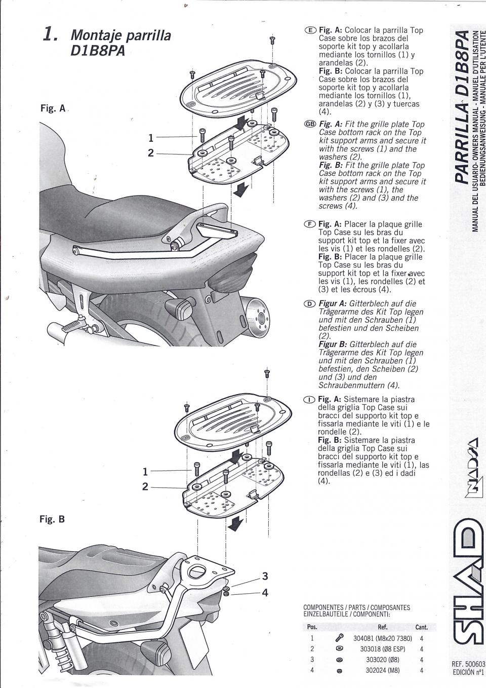 Support de top case Shad pour Moto Kawasaki 650 ER6 2009 à 2011 K0ER69ST Neuf