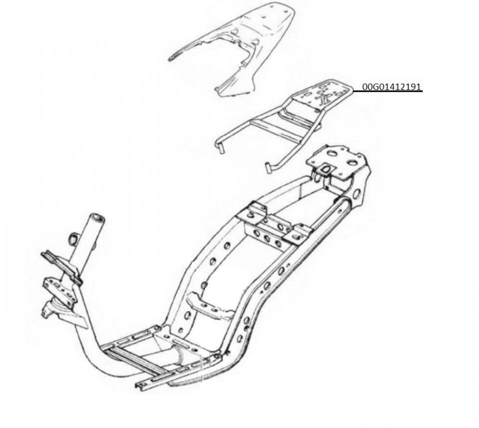 Support top case coque arrière pour scooter Derbi 125 Boulevard 2002 à 2006 Neuf