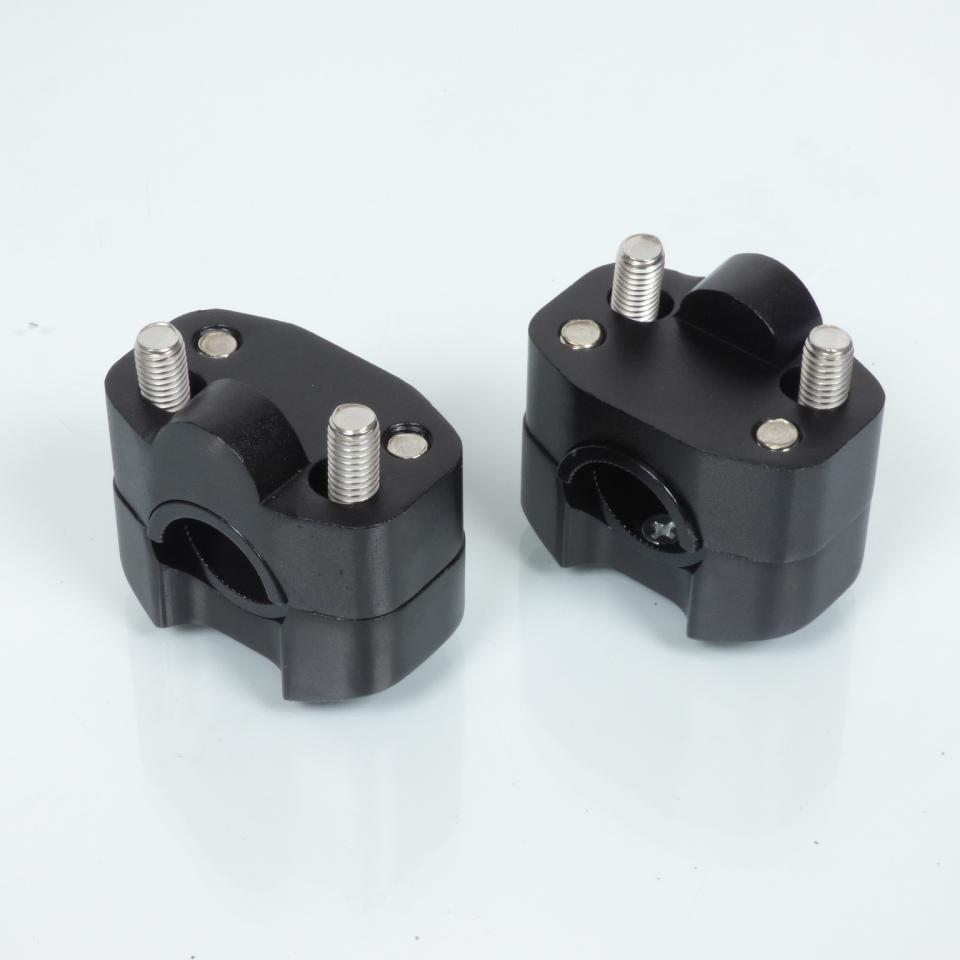 Pontet rehausse adaptateur de guidon Replay pour moto Ø22mm à 22/28mm H16/19mm noir