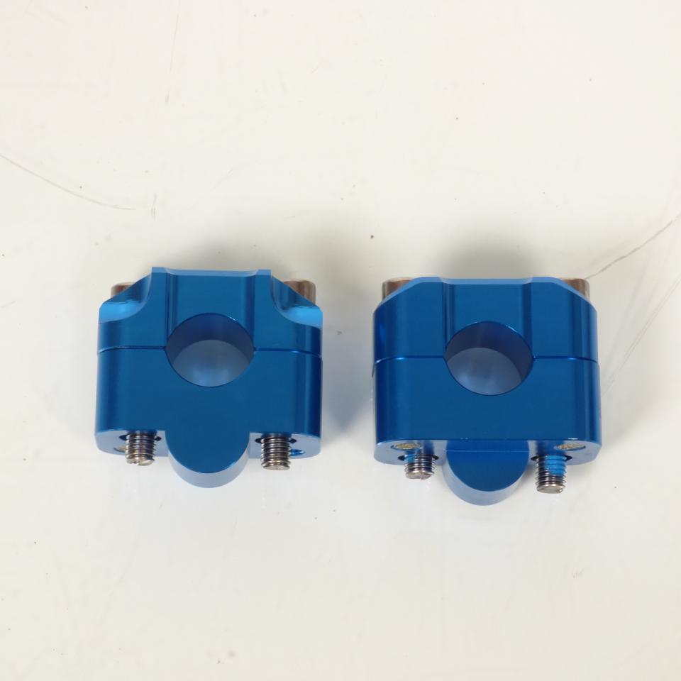 Paire pontet de guidon universel bleu Ø22mm réhausse 22mm 3AS Racing pour moto