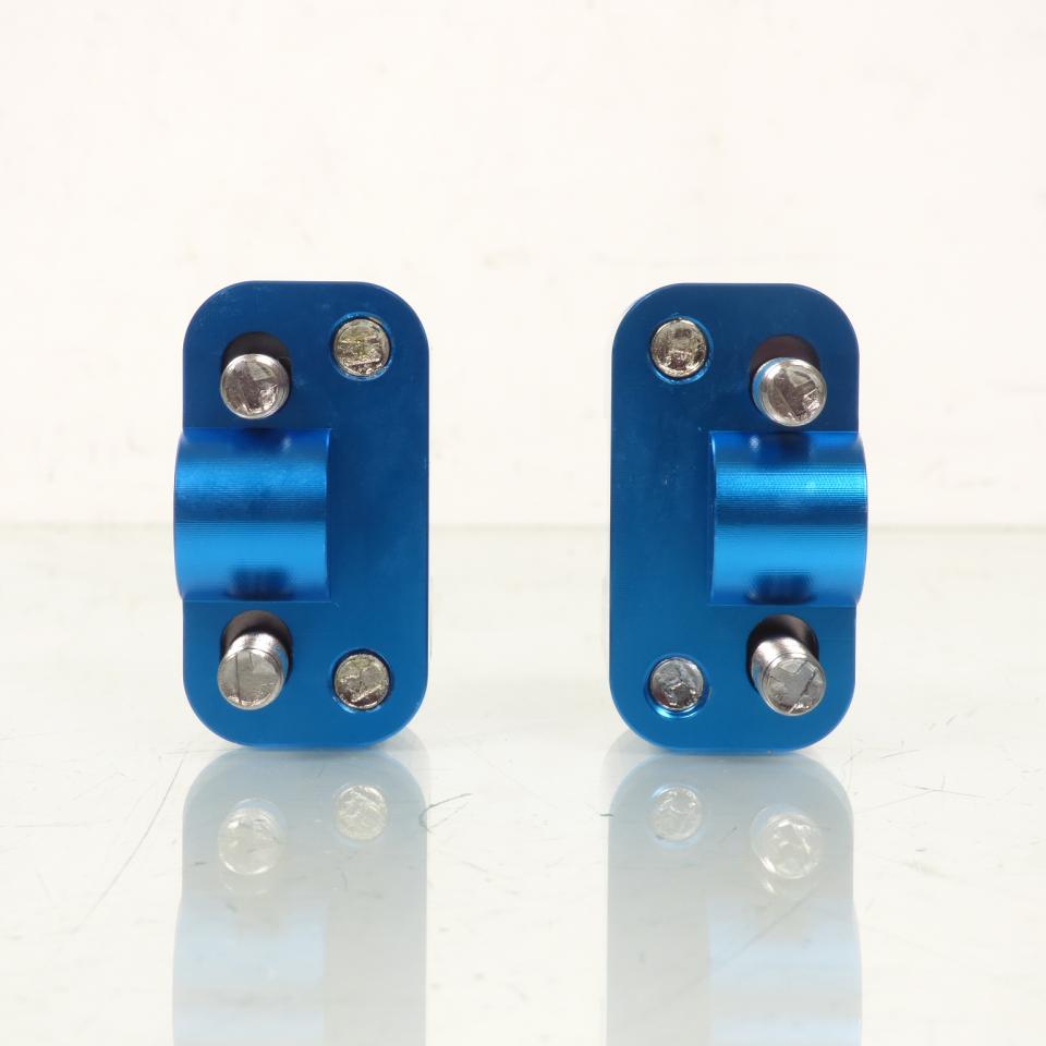 Paire pontet de guidon universel bleu Ø22mm réhausse 22mm 3AS Racing pour moto