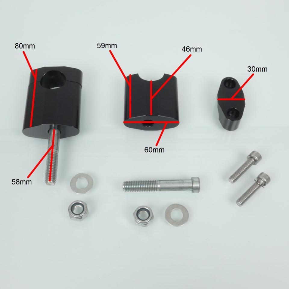 Paire de pontet rehausse de guidon noir diamètre 28mm Générique pour moto Neuf