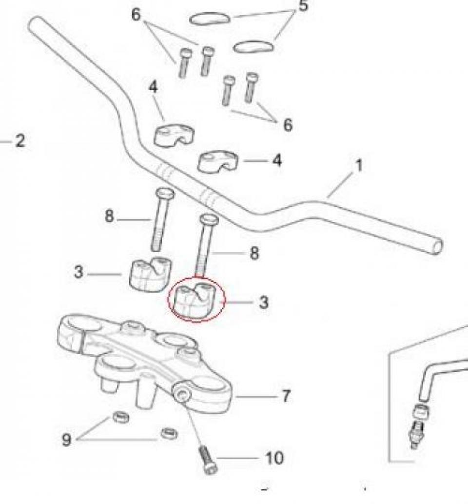 Pontet de guidon origine pour Moto Moto Guzzi 750 V7 2008 à 2012 AP8123605 / Pontet inférieur Neuf