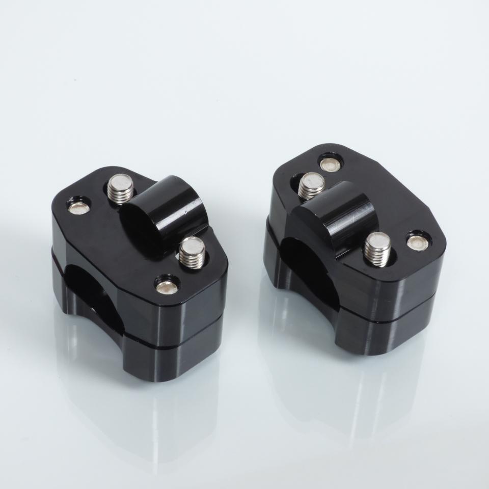 Pontet rehausse de guidon Mad pour moto 22-28mm + H25mm alu noir Neuf