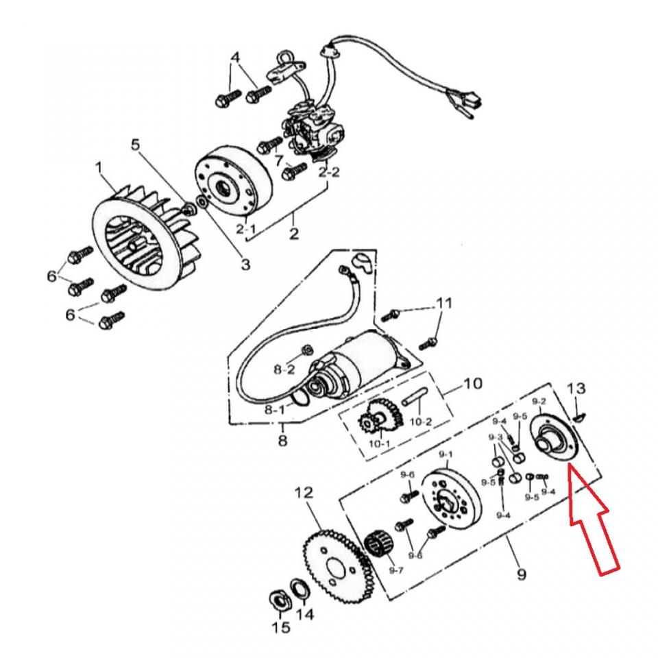 Entretoise roue libre démarreur origine pour Quad Aeon Cobra 28125-119-000 Neuf