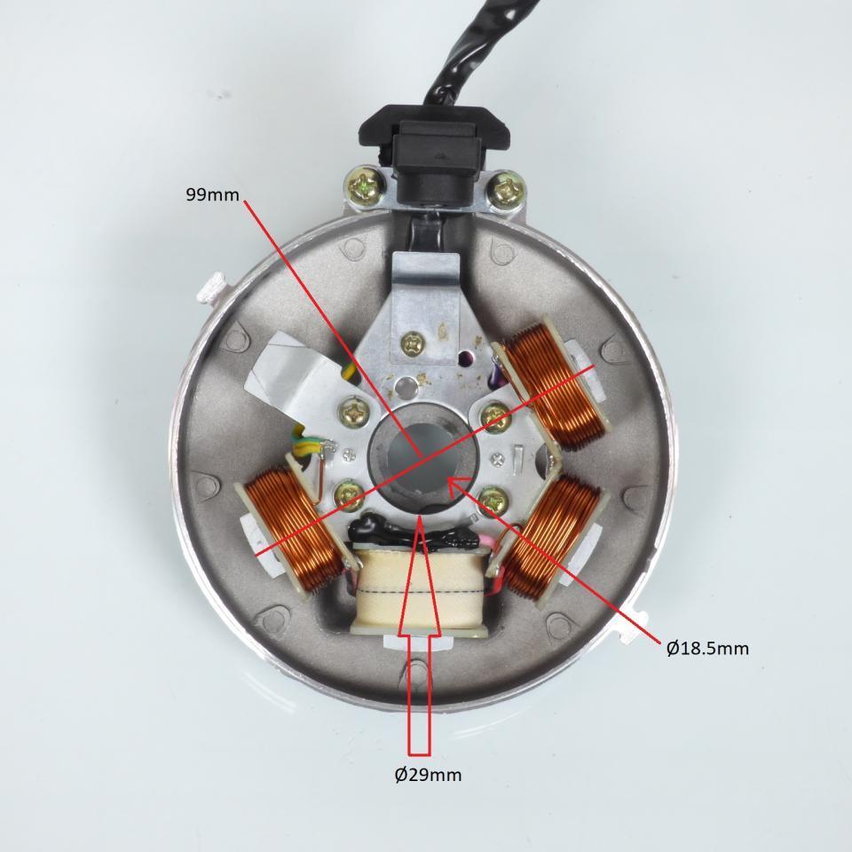 Kit stator rotor d'allumage mobylette Peugeot 103 electronique 6V petit cône