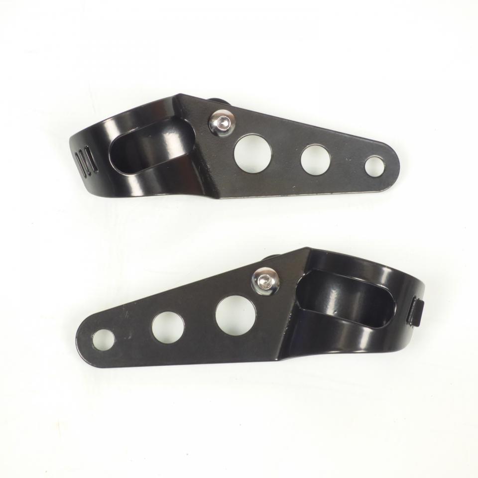 Paire de pattes de phare support d'optique feu avant noir Ø35/48mm pour moto