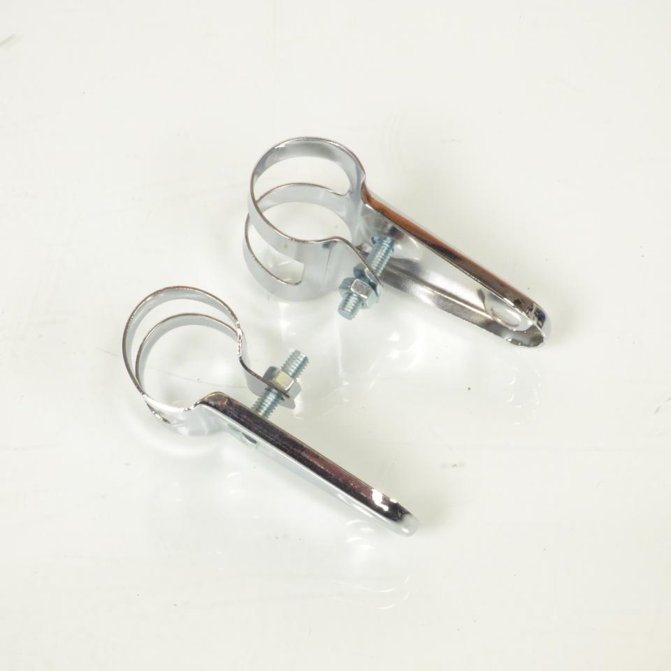 Patte de phare fixation d'optique avant pour mobylette MBK 51 chrome Ø28mm Neuf
