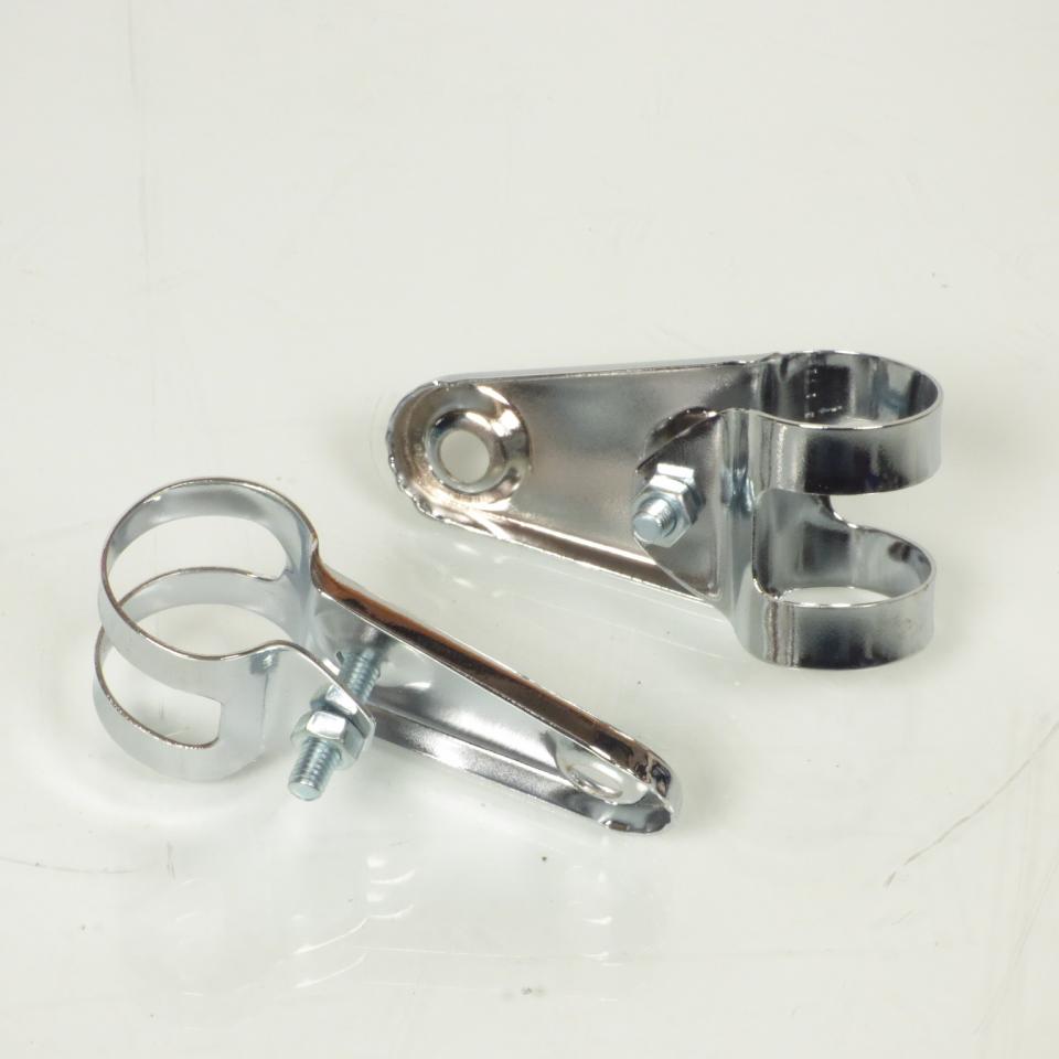 Patte de phare fixation d'optique avant pour mobylette MBK 51 chrome Ø28mm Neuf