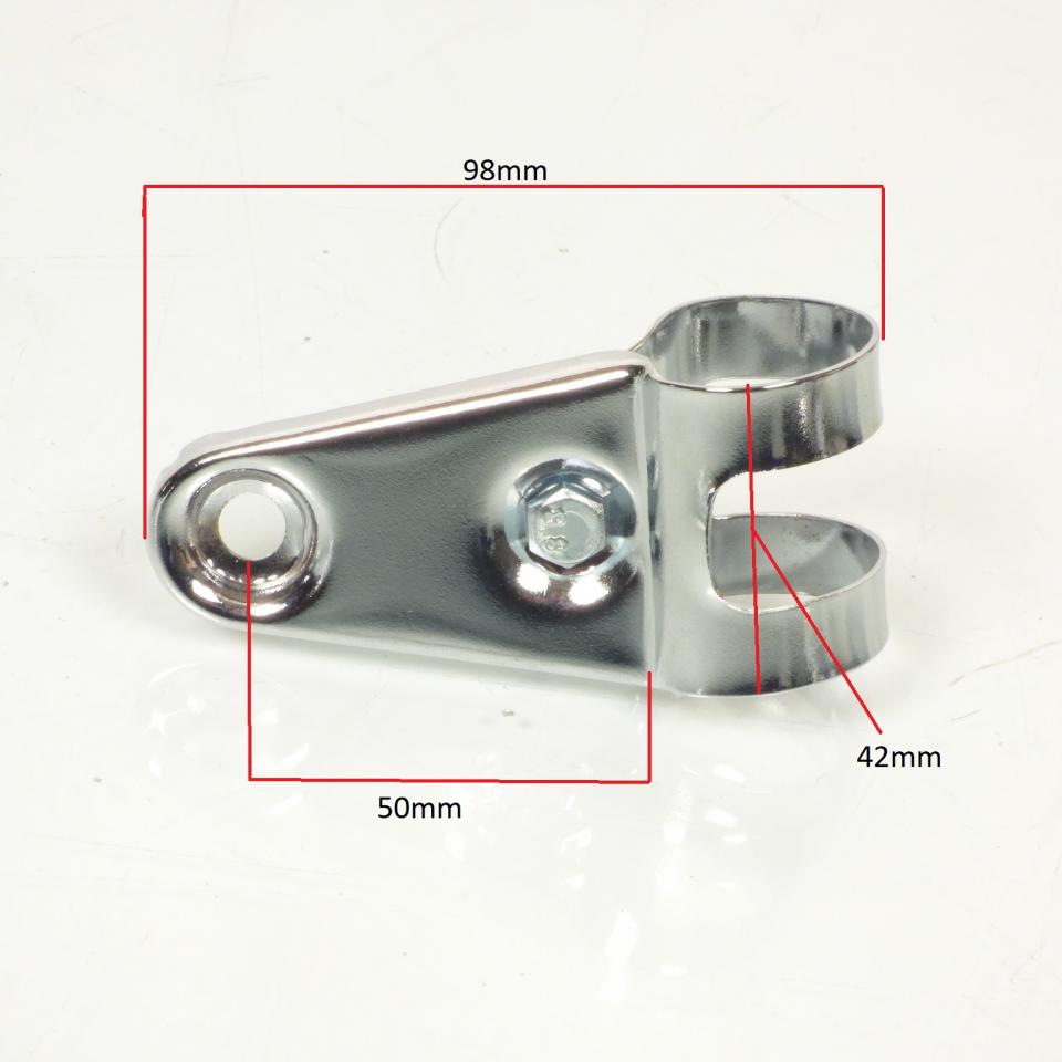 Patte de phare fixation d'optique avant pour mobylette MBK 51 chrome Ø28mm Neuf