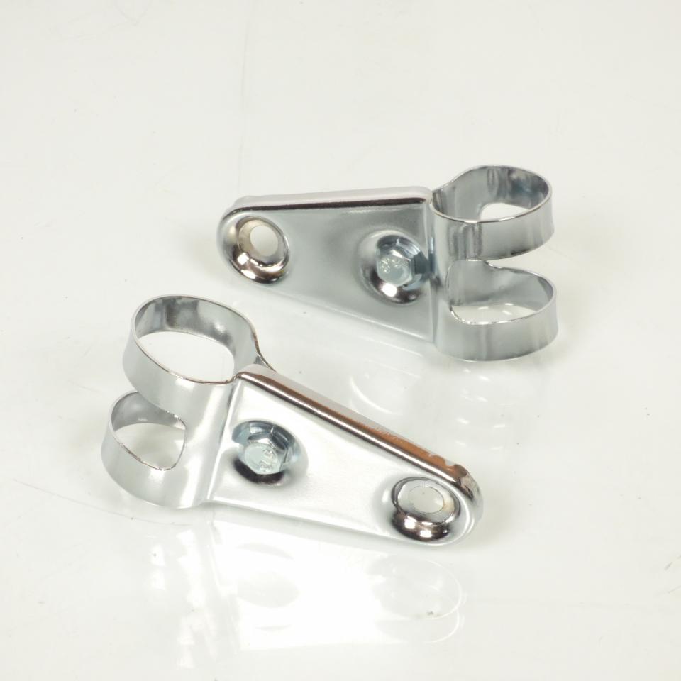 Patte de phare fixation d'optique avant pour mobylette MBK 51 chrome Ø28mm Neuf