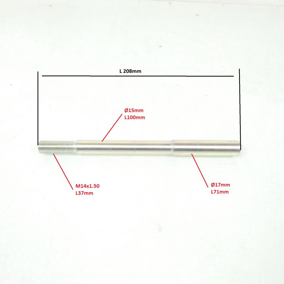 Axe roue avant pour moto Rieju 50 MRT 2009 à 2020 0/000.190.5304 Ø15mm Neuf