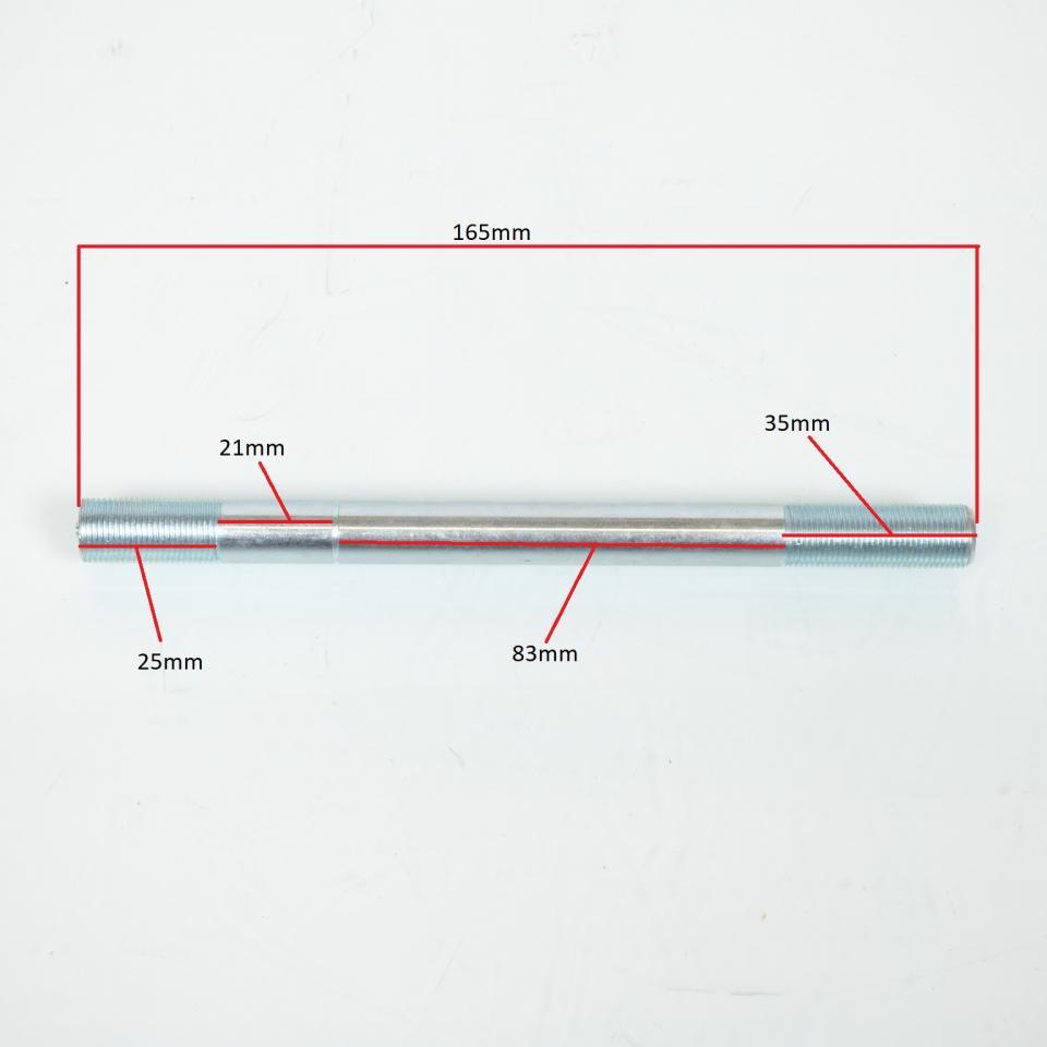 Axe roue avant nu Ø12mm x L165mm pour mobylette Peugeot 103 Neuf