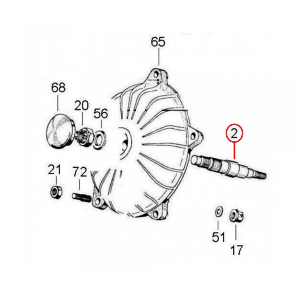 Axe roue avant RMS pour scooter Piaggio 150 Vespa Super 1965 à 1979 100483 Neuf