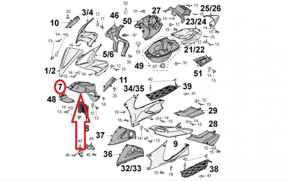 Bavette fourche pour scooter Peugeot 125 Jet force 1174772200 747722 Occasion