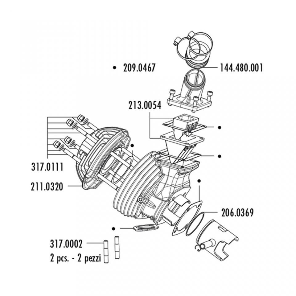Haut moteur Polini pour Scooter Cagiva 50 City Neuf