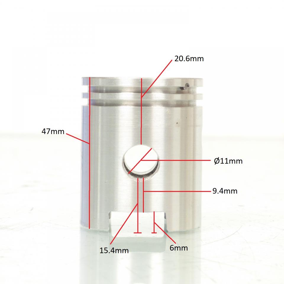 Piston moteur RSM pour pour Mobylette MBK 50 Cady Ø38.95mm axe Ø11mm Neuf