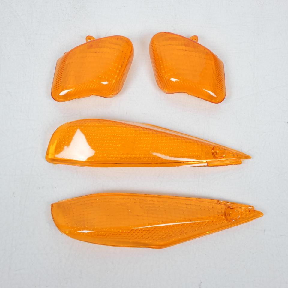 Cabochon de clignotant Teknix pour scooter Yamaha 50 Spy Après 1999 AV+AR orange Neuf