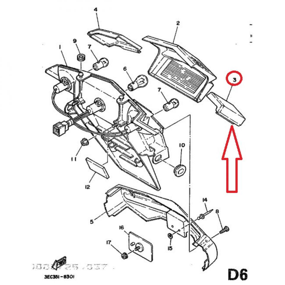 Cabochon de clignotant ARG pour scooter Yamaha Beluga 54U-83342-00 Neuf