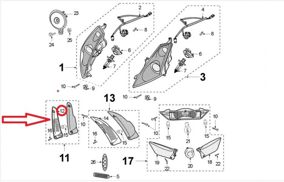 Cabochon de clignotant AVD pour scooter Peugeot 50 Jet force 756630 200598 Neuf