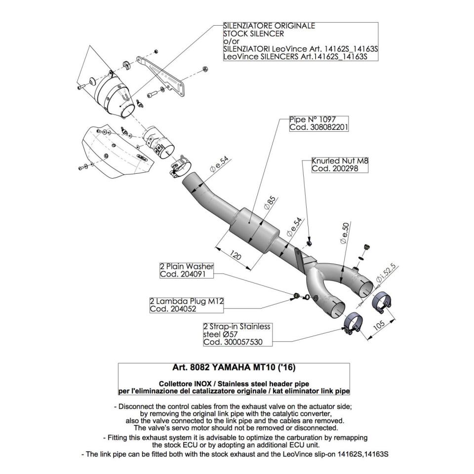 Catalyseur d échappement pour Yamaha MT-10