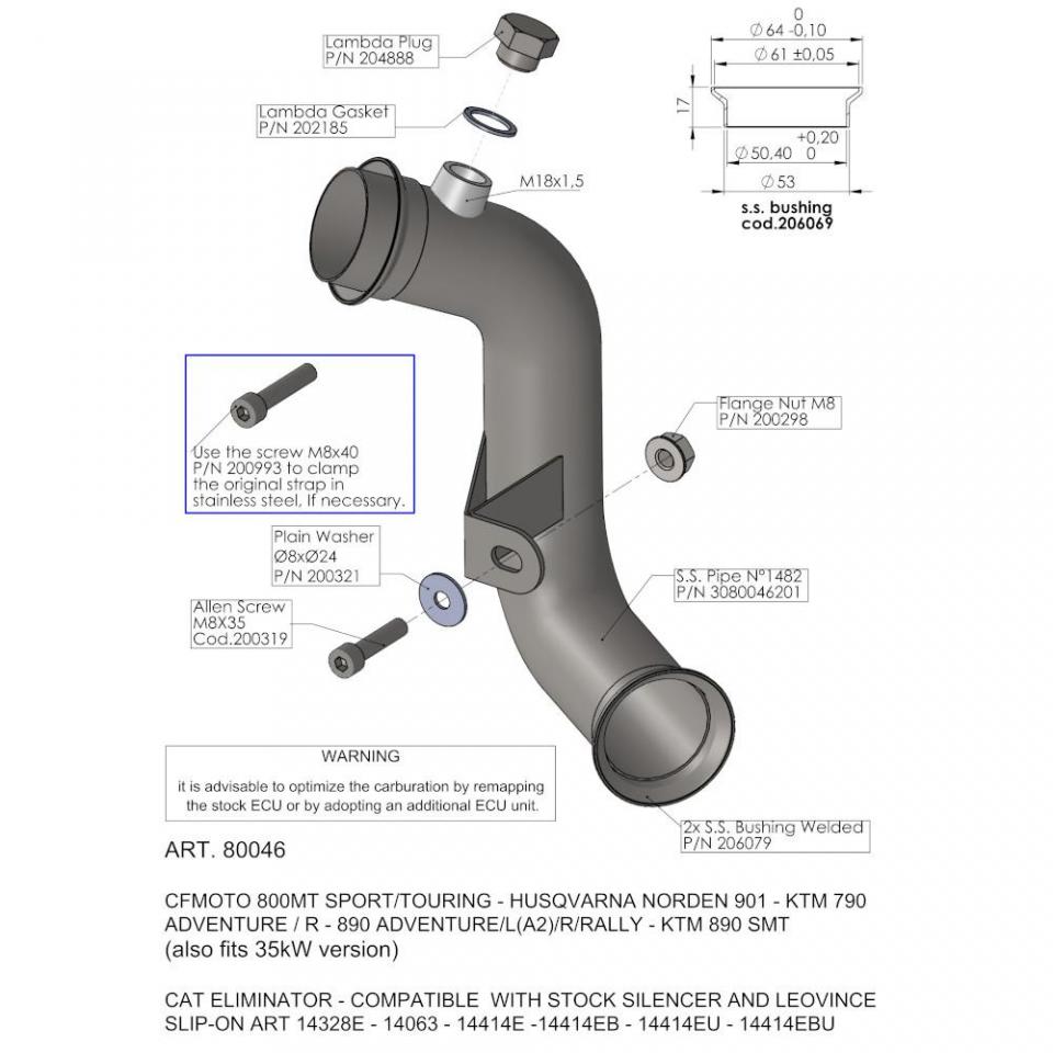 Catalyseur d échappement pour Husqvarna NORDEN 901