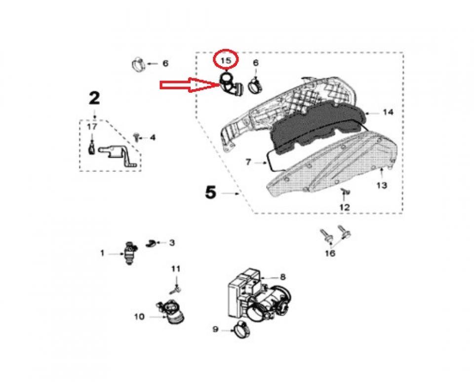 Manchon de boite a air pour scooter Peugeot 125 Satelis 2006 à 2018 771333PM