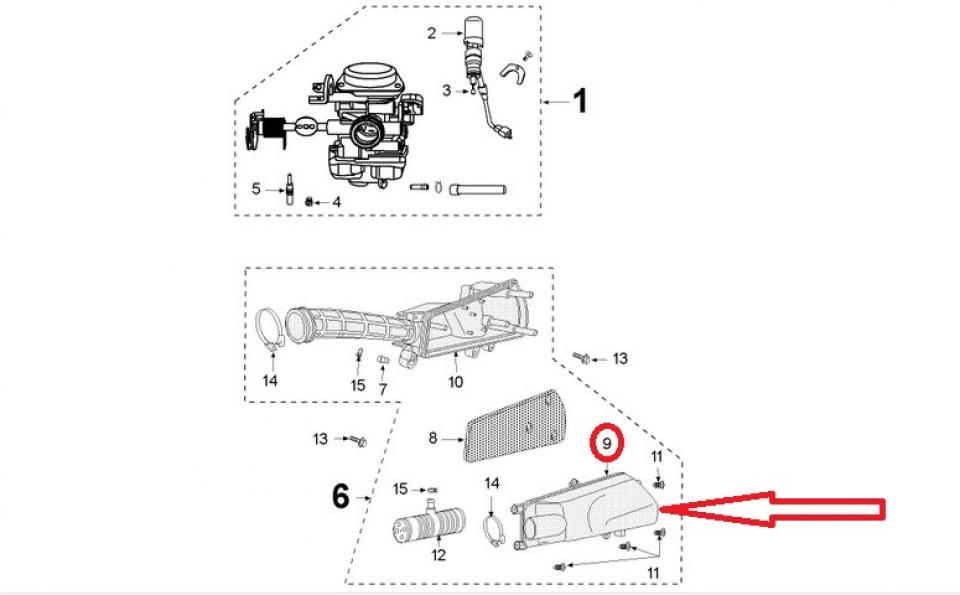 Couvercle de boite a air pour scooter Peugeot 50 V-Clic 2007 à 2014 759274 Neuf